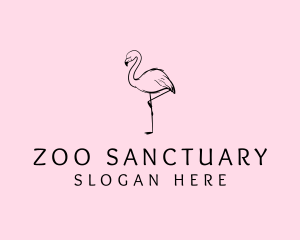 Flamingo Bird Drawing logo design