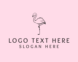 Flamingo Bird Drawing logo