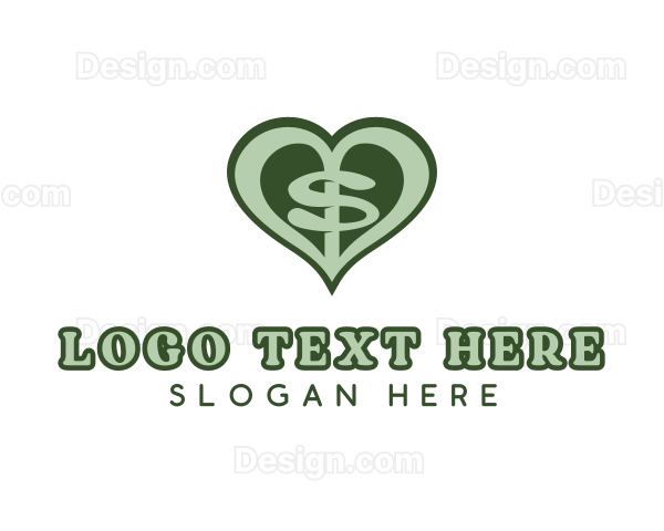 Heart Dollar Letter S Logo