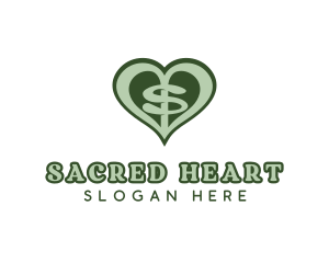 Heart Dollar Letter S logo design