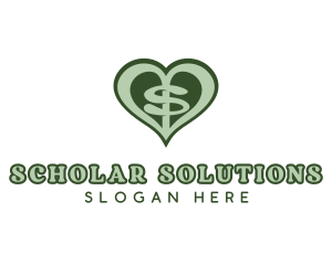 Heart Dollar Letter S logo design