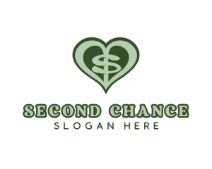 Heart Dollar Letter S logo design