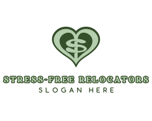 Heart Dollar Letter S logo design