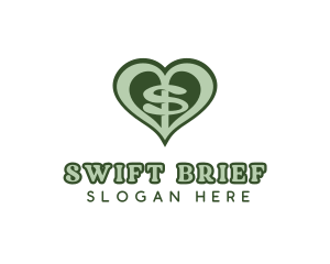 Heart Dollar Letter S logo design