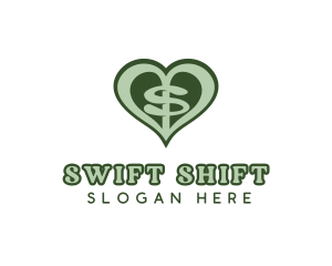 Heart Dollar Letter S logo design