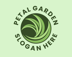 Round Plant Leaf logo design