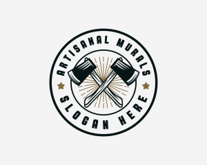 Woodwork Axe Carpentry logo design