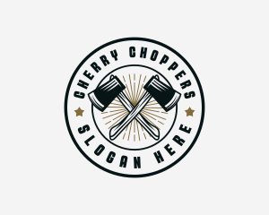 Woodwork Axe Carpentry logo design