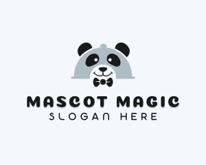 Bowtie Panda Cloche logo design