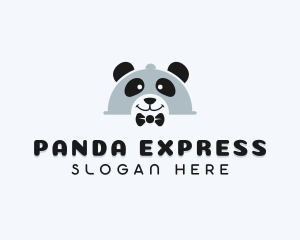 Bowtie Panda Cloche logo design