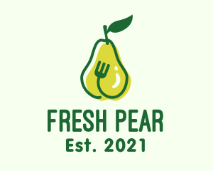 Fork Pear Fruit logo