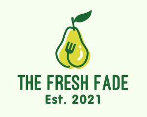 Fork Pear Fruit logo design