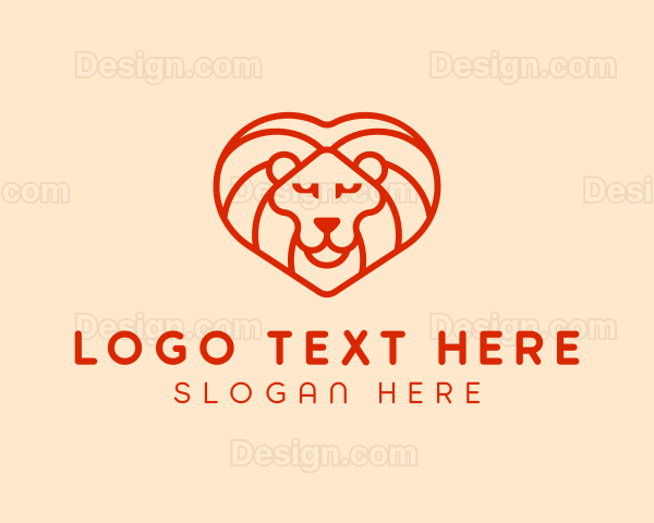 Heart Lion Mane Logo