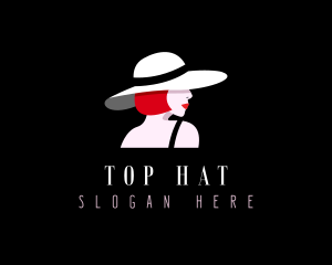 Fashion Hat Woman logo design