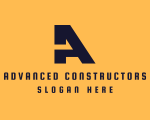 Slant Industrial Modern Letter A logo design