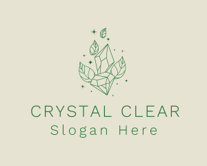 Leaves Crystal Jewelry logo design