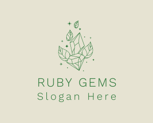 Leaves Crystal Jewelry logo design