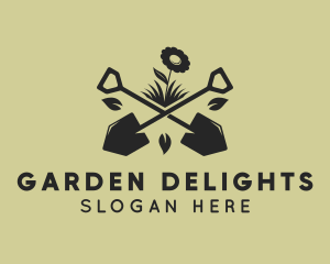 Flower Plant Shovel  logo design