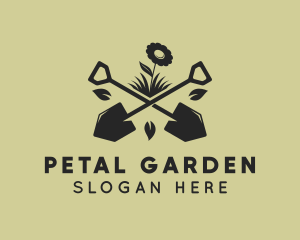 Flower Plant Shovel  logo design