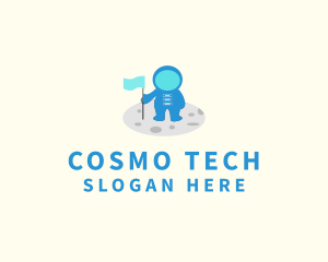 Space Astronaut Flag logo design