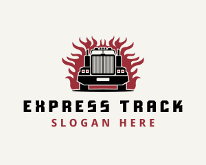 Freight Trucking Fire logo design