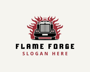 Freight Trucking Fire logo design