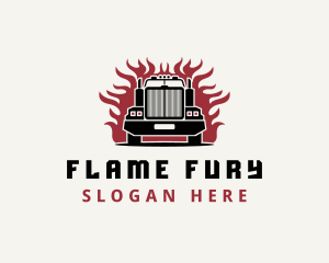 Freight Trucking Fire logo design