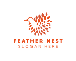 Bird Feathers Nest logo design