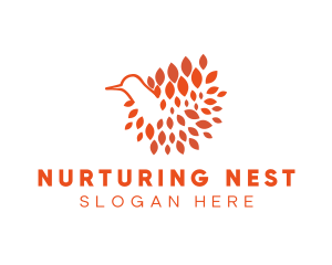 Bird Feathers Nest logo design