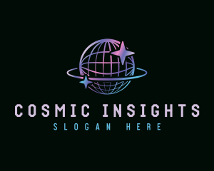 Cyber Cosmic Globe logo design