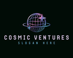 Cyber Cosmic Globe logo design