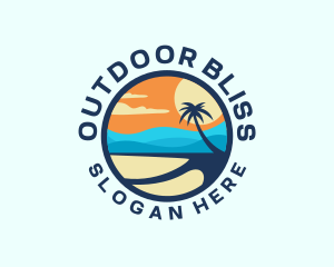 Tropical Beach Island logo design