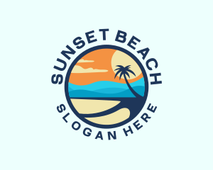 Tropical Beach Island logo design