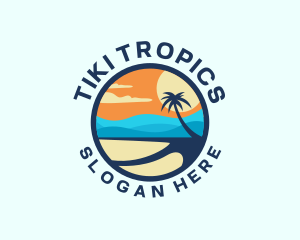 Tropical Beach Island logo design