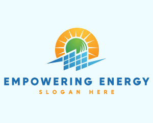 Solar Power Electricity logo design