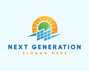 Solar Power Electricity logo design