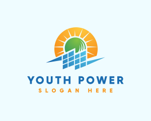 Solar Power Electricity logo design