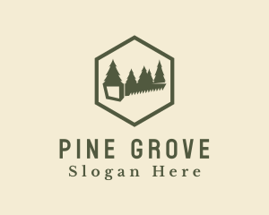 Pine Tree Carpentry Saw logo design