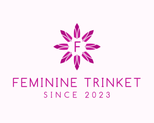 Feminine Flower Crystal Jewelry logo design