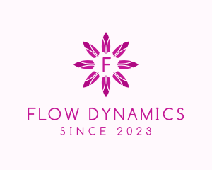 Feminine Flower Crystal Jewelry logo design