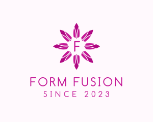 Feminine Flower Crystal Jewelry logo design