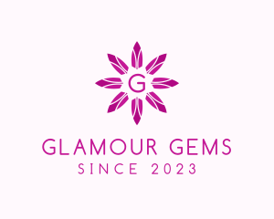 Feminine Flower Crystal Jewelry logo design