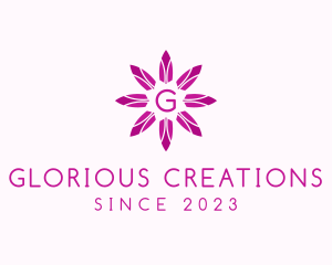 Feminine Flower Crystal Jewelry logo design