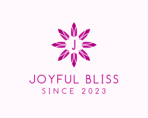 Feminine Flower Crystal Jewelry logo design