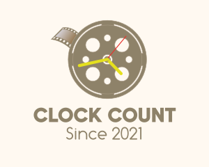 Film Reel Clock logo design