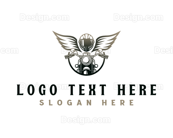 Motorcycle Helmet Wings Logo