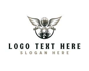 Motorcycle Helmet Wings logo