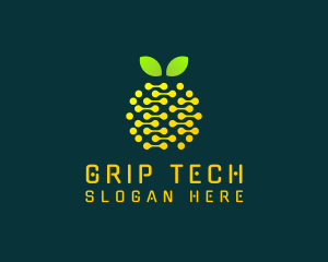 Tech Circuit Fruit  logo design