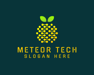 Tech Circuit Fruit  logo design