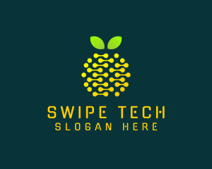 Tech Circuit Fruit  logo design